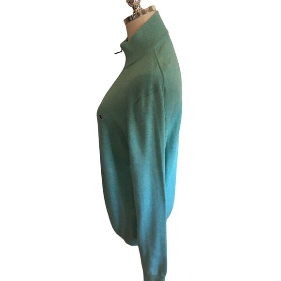 Vineyard Vines Sweater Women's Size XS Mint Green Cotton Mock Neck 1/4 Zip - Picture 4 of 7